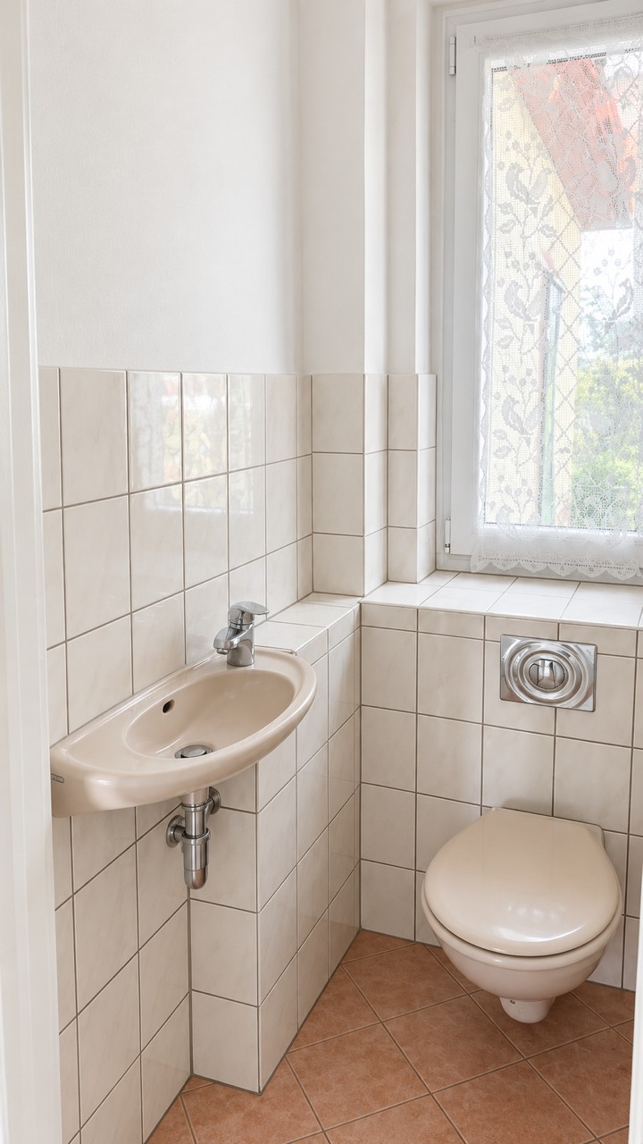 Gäste-WC mit Fenster und Waschbecken